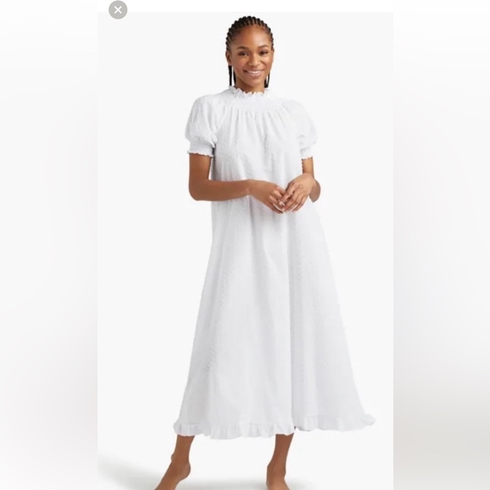 Hill House Caroline Nap dress size S Swiss dot white